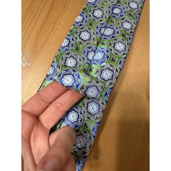 Ermenegildo Zegna Silk Patterned NeckTie Designer Luxury Country Club Old Money - Picture 5 of 8